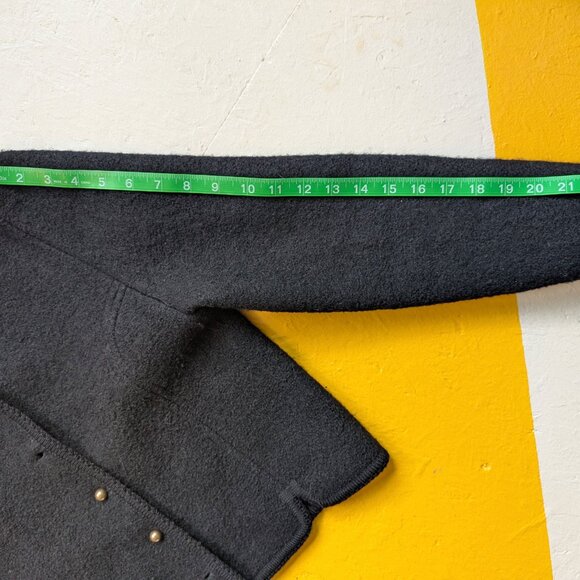 100% Wool Carrol Reed Vintage Black Button up Sweater Cardigan Medium 12 - Picture 11 of 12